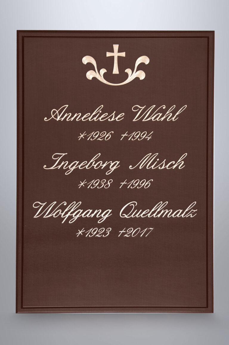 Gestaltungsbeispiel, Schrift vertieft gefräst