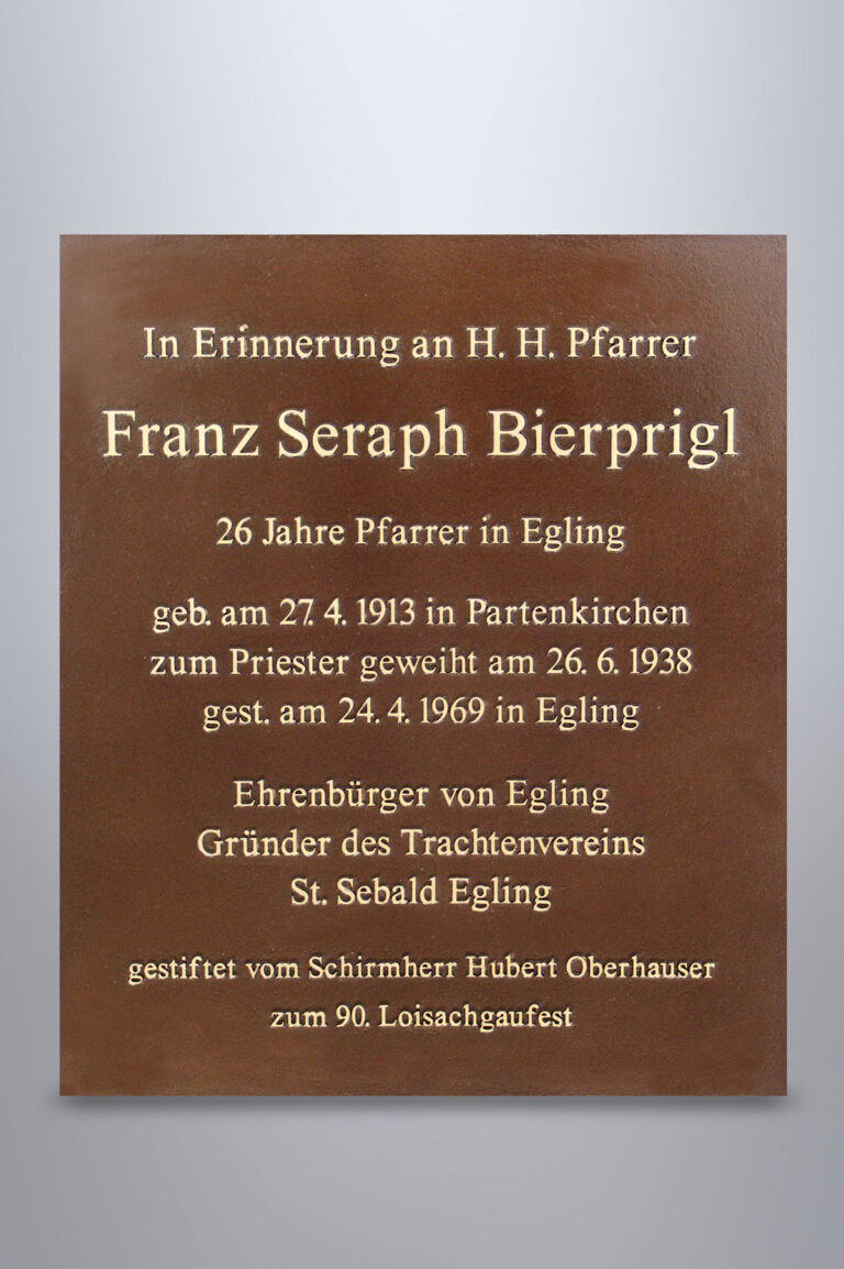 Gestaltungsbeispiel, Schrift erhaben