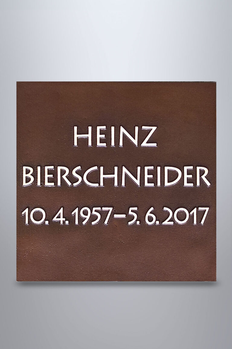 Gestaltungsbsp. Schriftplatte quadratisch