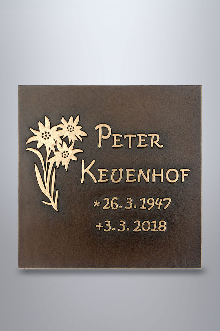 Gestaltungsbsp. Schriftplatte quadratisch