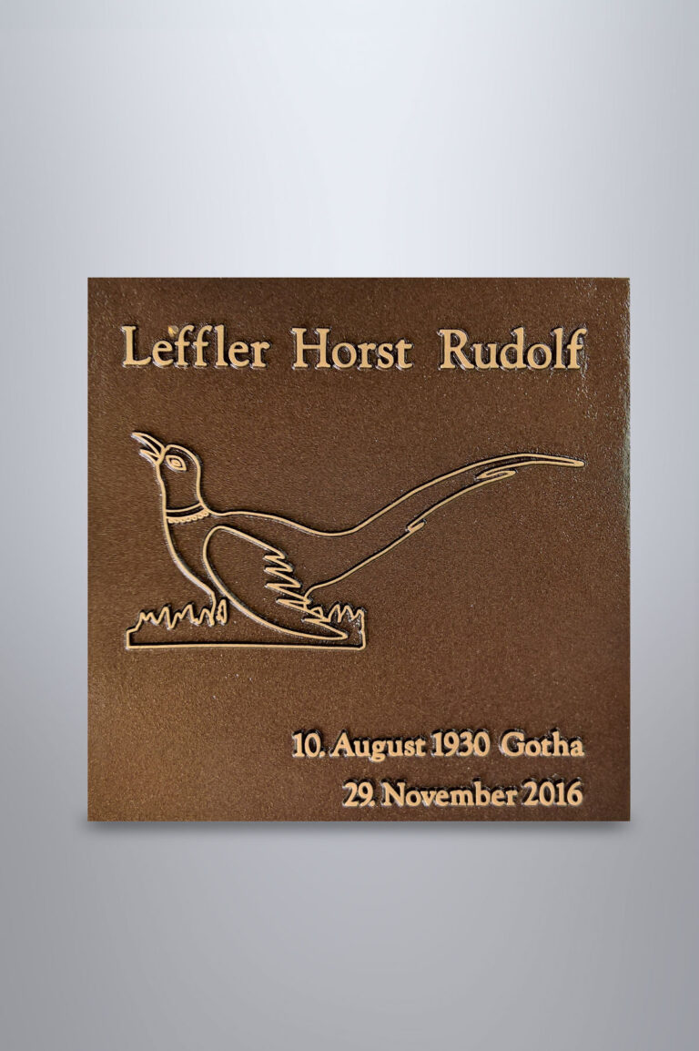 Gestaltungsbsp. Schriftplatte quadratisch