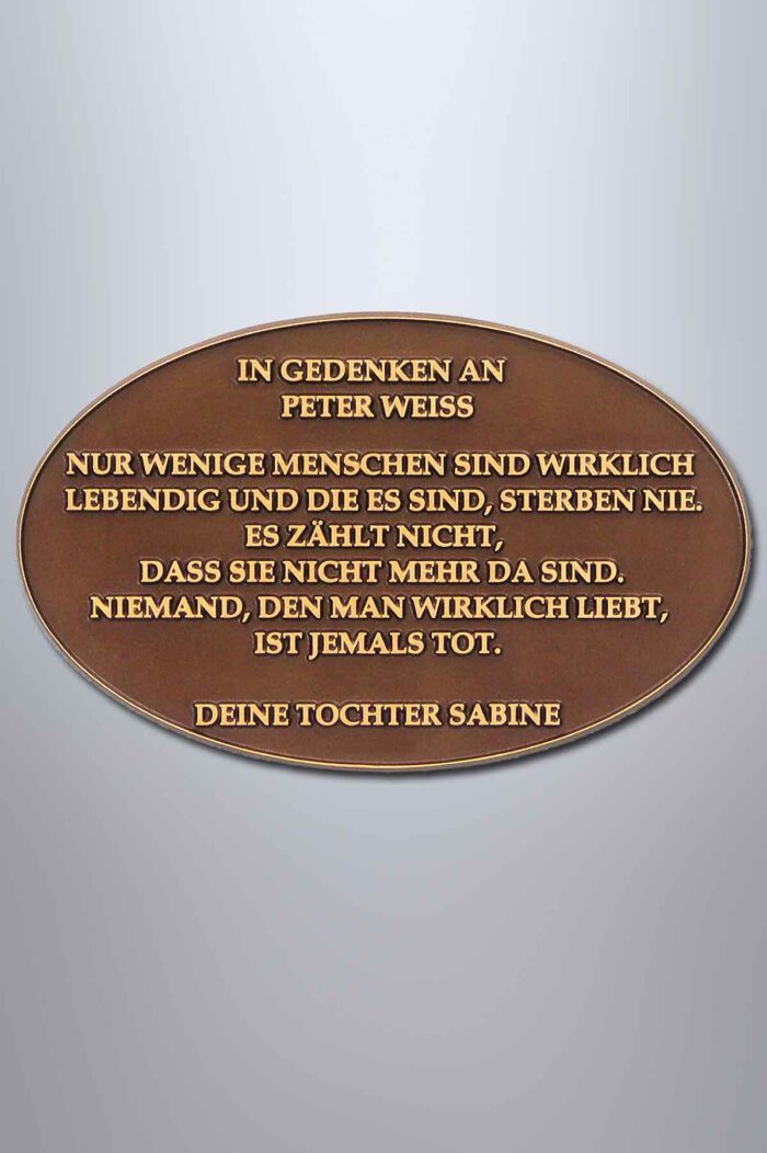 Gestaltungsbeispiel, Schrift erhaben
