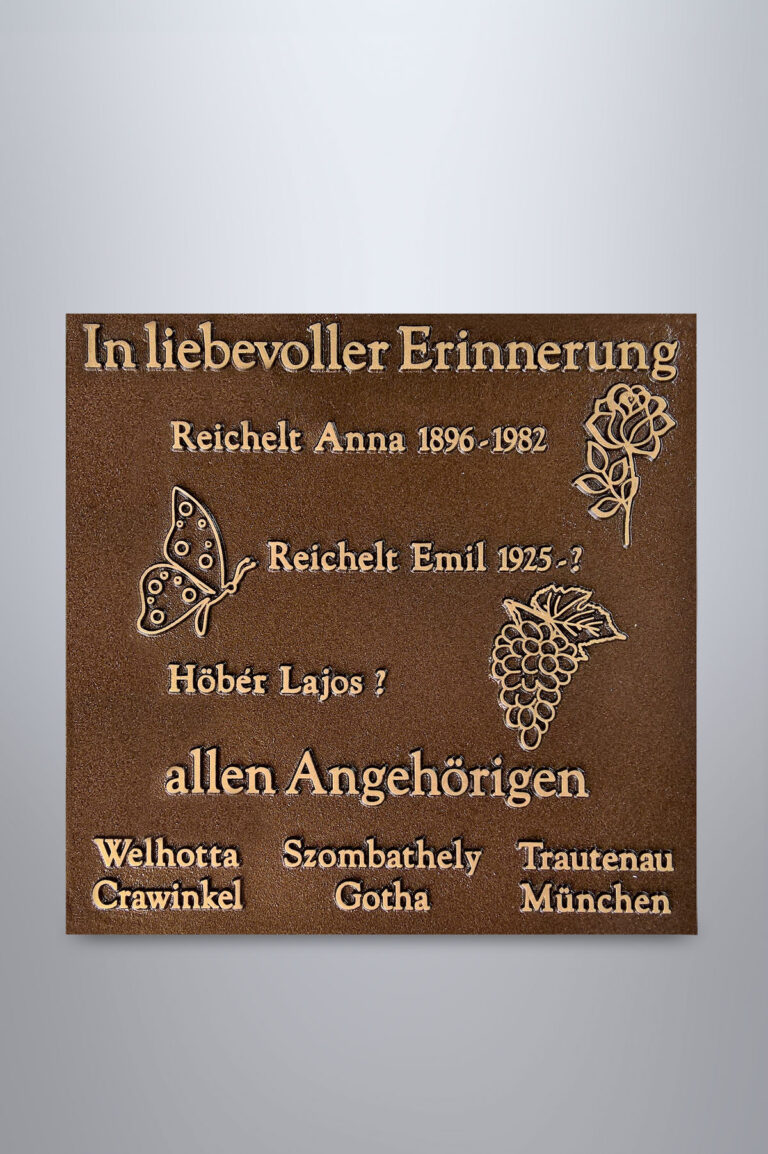 Gestaltungsbsp. Schriftplatte quadratisch