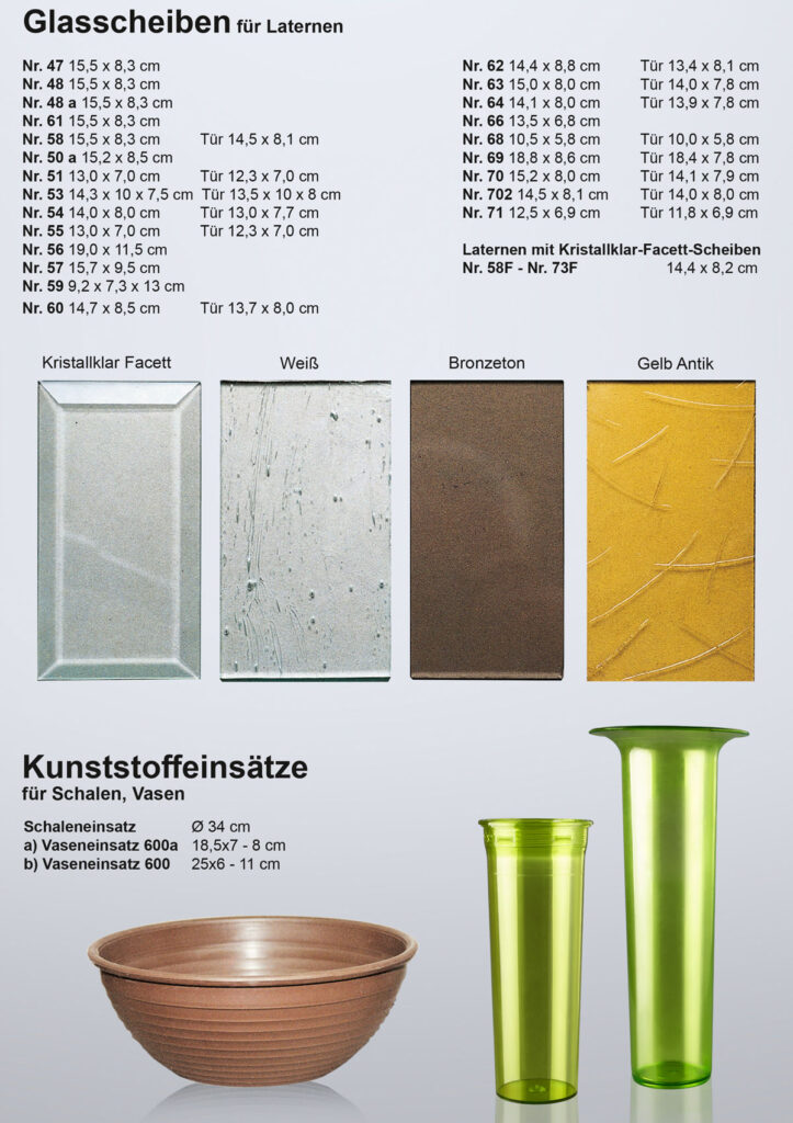 Glasscheiben für Laternen